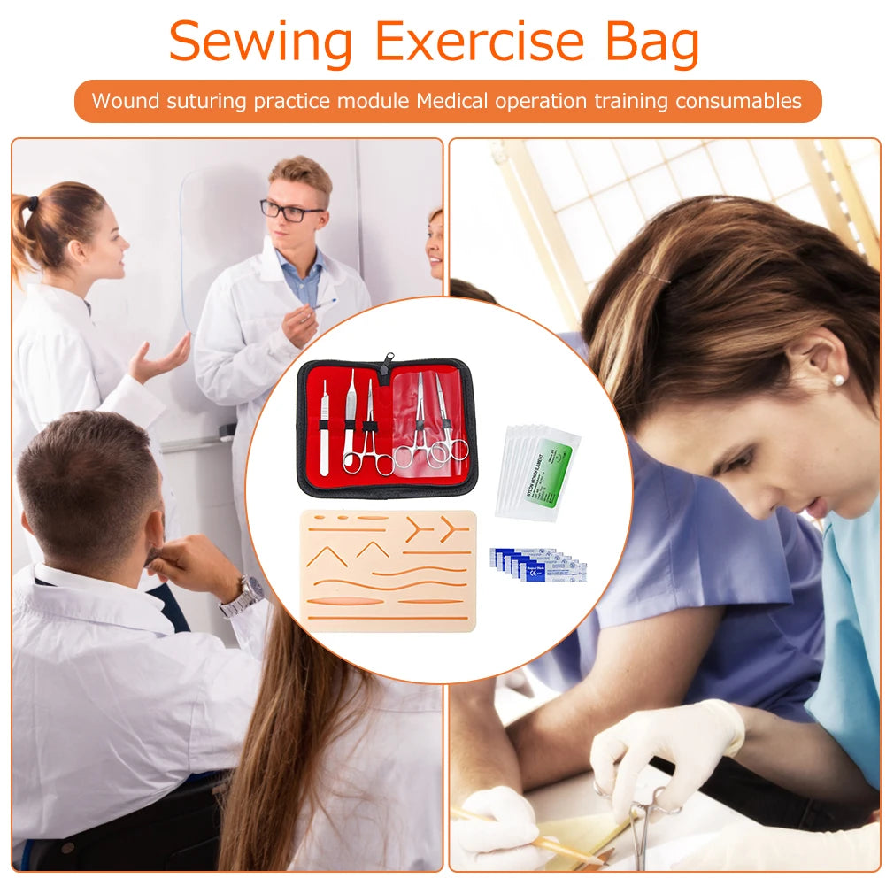 4-1set Simulation Wounds Suture Training Pads Human Traumatic Skin Model kit for Medical Student Suture Laboratory Equipments Zpaxo
