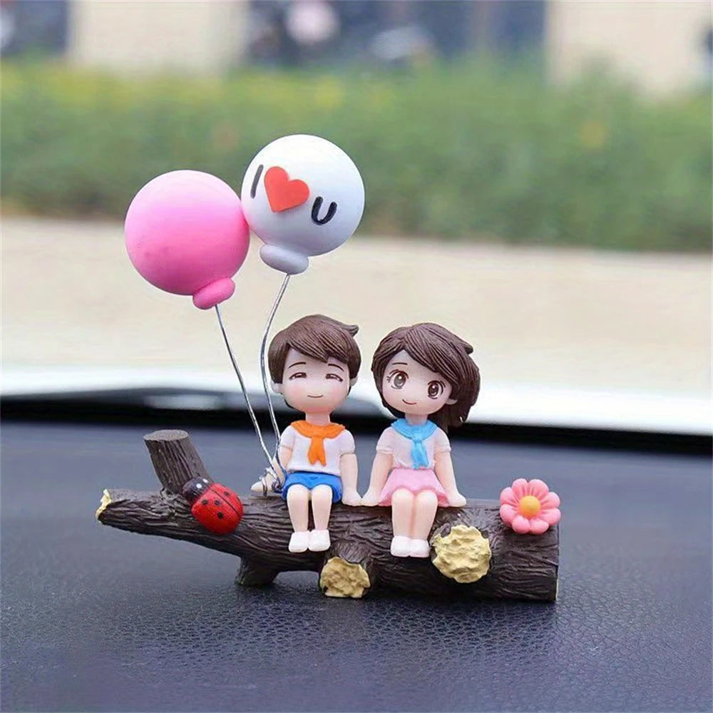 Tree Branch Couple Car Ornament – Resin Dashboard Decor Car Interior Ornament Zpaxo Blue
