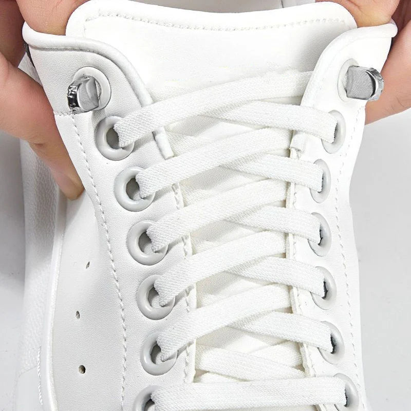 No Tie Shoe Laces Elastic Sneakers Flat Shoelaces Without Ties Quick