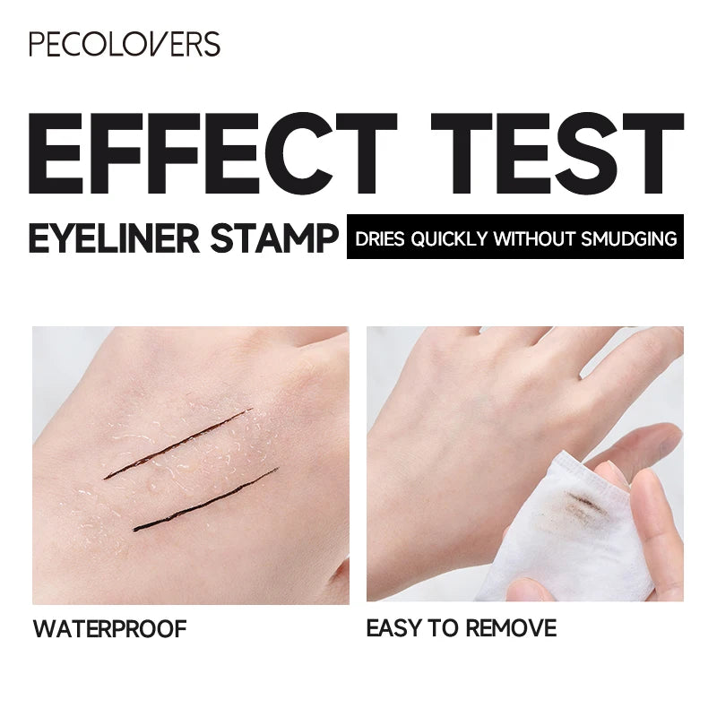 Waterproof Black Double Head Seal Eyeliner Liquid Pen Is Not Easy To Smudge Triangle Stamp Eyeliner Liquid Eye Liner Pencil Zpaxo