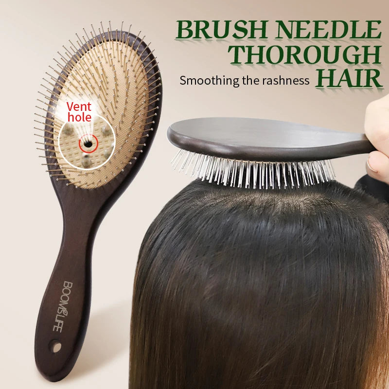 Detangling Hair Brush Women Massage Wooden Comb HairBrush Cushion Prevent Hair Loss Scalp Brush Hair Combs Barber Accessories Zpaxo