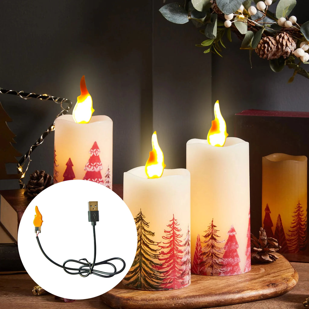 1- DIY Flame Tip Lights Bulb USB 5V Candelabra Night Light Bulbs Plug