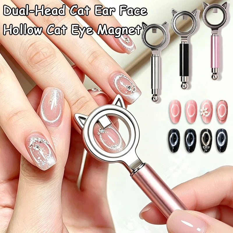 Circular Ring Cat Eye Magnet Stick Double Head Ring Magnetic Halo Effect Magnetic Tool For UV Gel Nail Salon Manicure Art Suppli Zpaxo