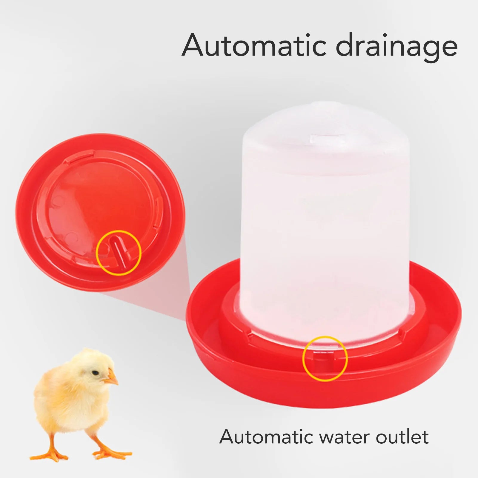 Chick Feeder Easy To Clean Rotary Sleeve Design Automatic Feeding and Watering Chick Feeder and Waterer Kit for Chicks Zpaxo