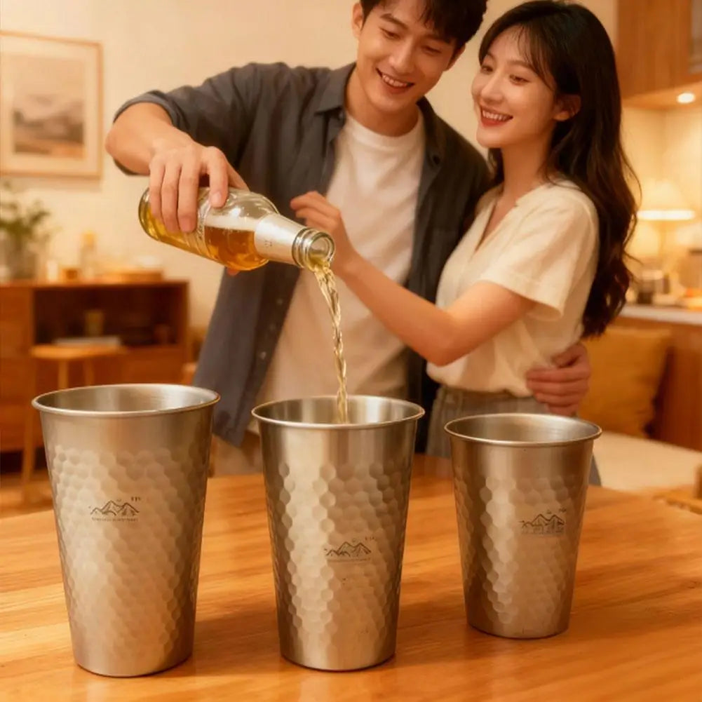 304 Stainless Steel Outdoor Camping Cups Large Capacity Portable Water Coffee Beer Cup Set For Hiking Picnic Barbecue Milk Tea Zpaxo