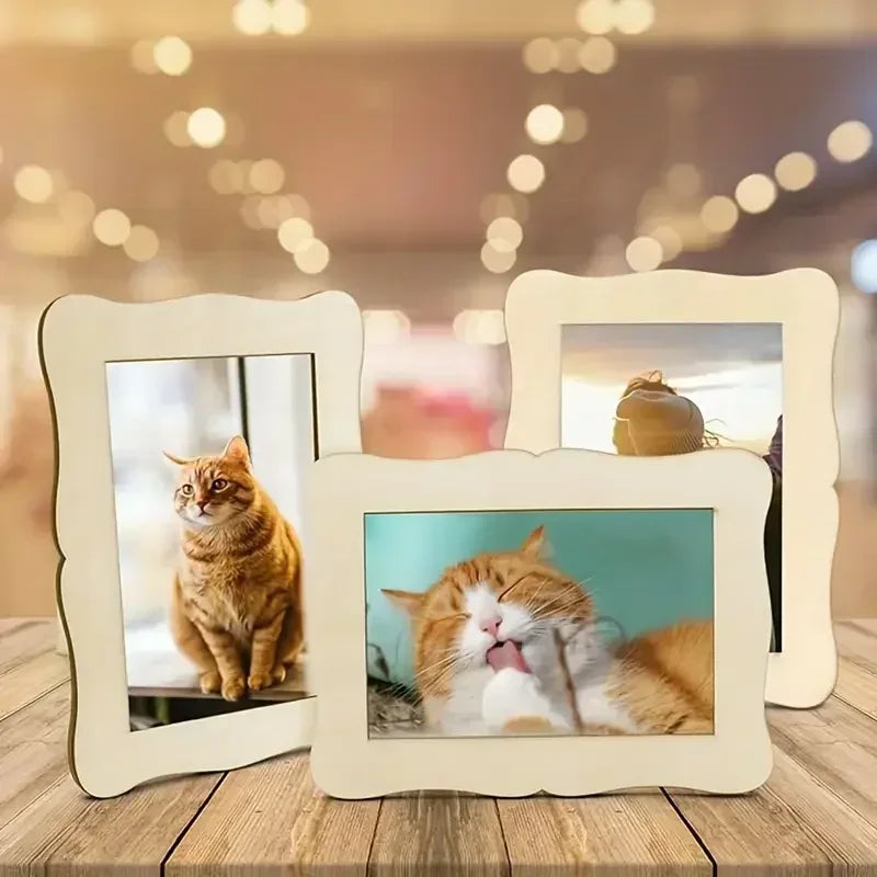 1- Wooden DIY Photo Frame Unfinished Blank Hand Painting Perfect