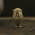 Antique Solid Brass Owl Decor Retro Copper Animal Tea Pet Miniature Zpaxo A2