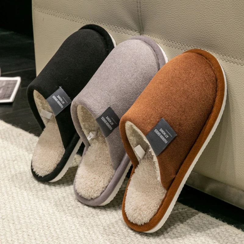Winter Warm Slippers Men House Non Slip Soft Shoes Comfortable Flat