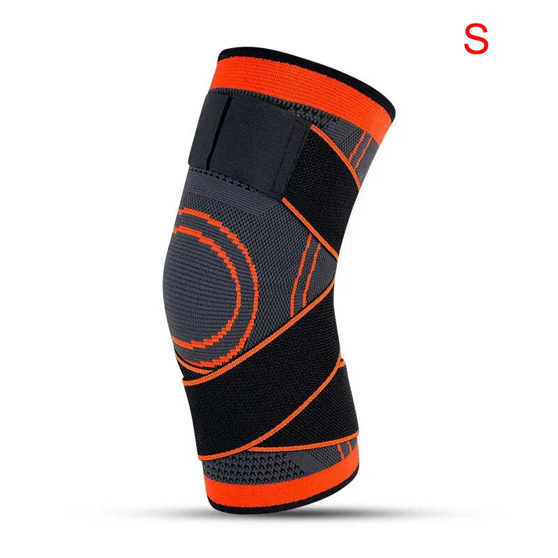 Knee Compressions Sleeve Adjustable Sports Knee Pad Patella Stabilizer Brace Support For Hiking Soccer Basketball Running Sport Zpaxo S-Orange