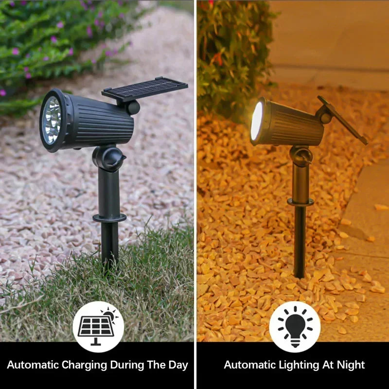 Solar Powered Ground Spotlights 9LED Wall Wash Light IP65 Waterproof Zpaxo