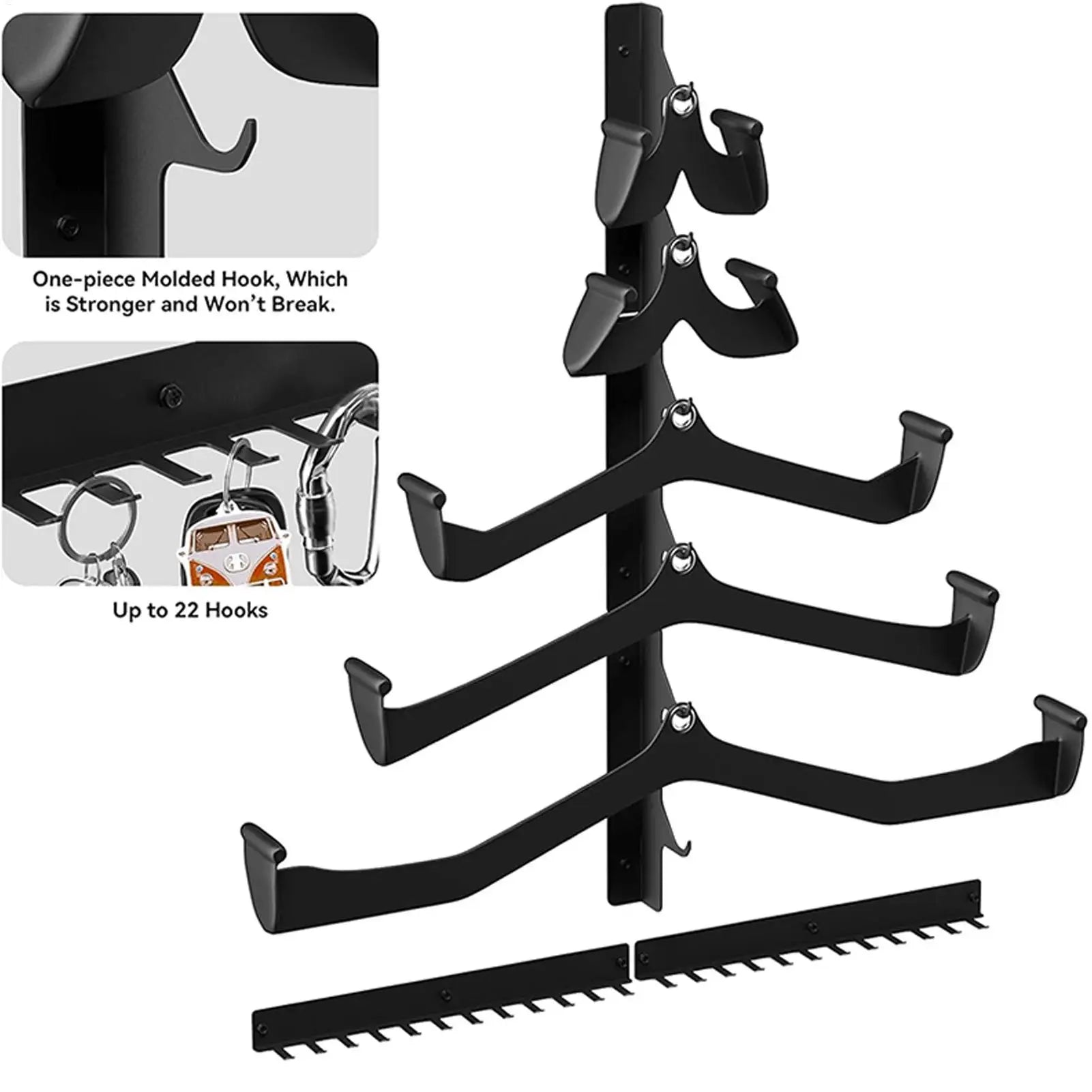 Gym Rack for Lat Pull Down Bar 5-Piece Wall Mounted Home Organization Home Cable Attachment Storage Rack for Resistance Bands Zpaxo