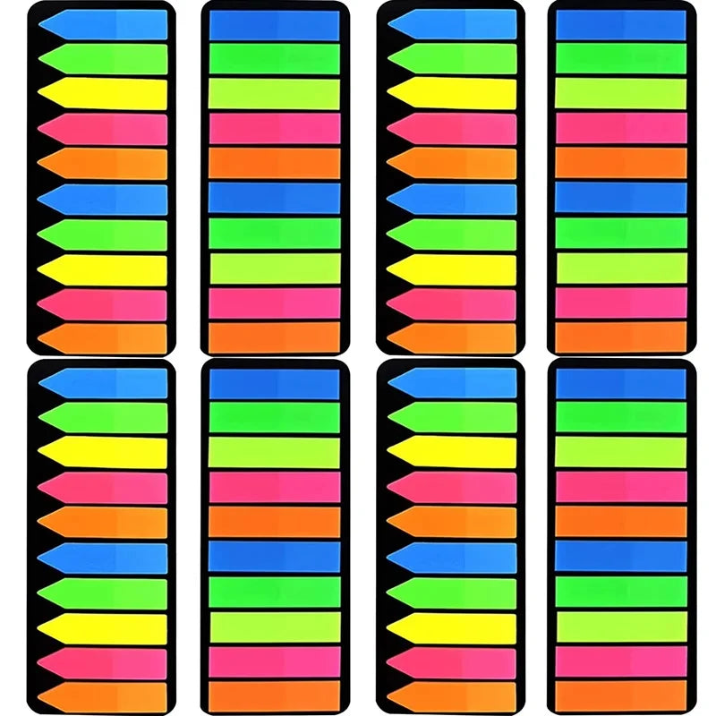PET Page Markers Adhesive Index Tabs Bright Colors Arrow Flag Book Zpaxo