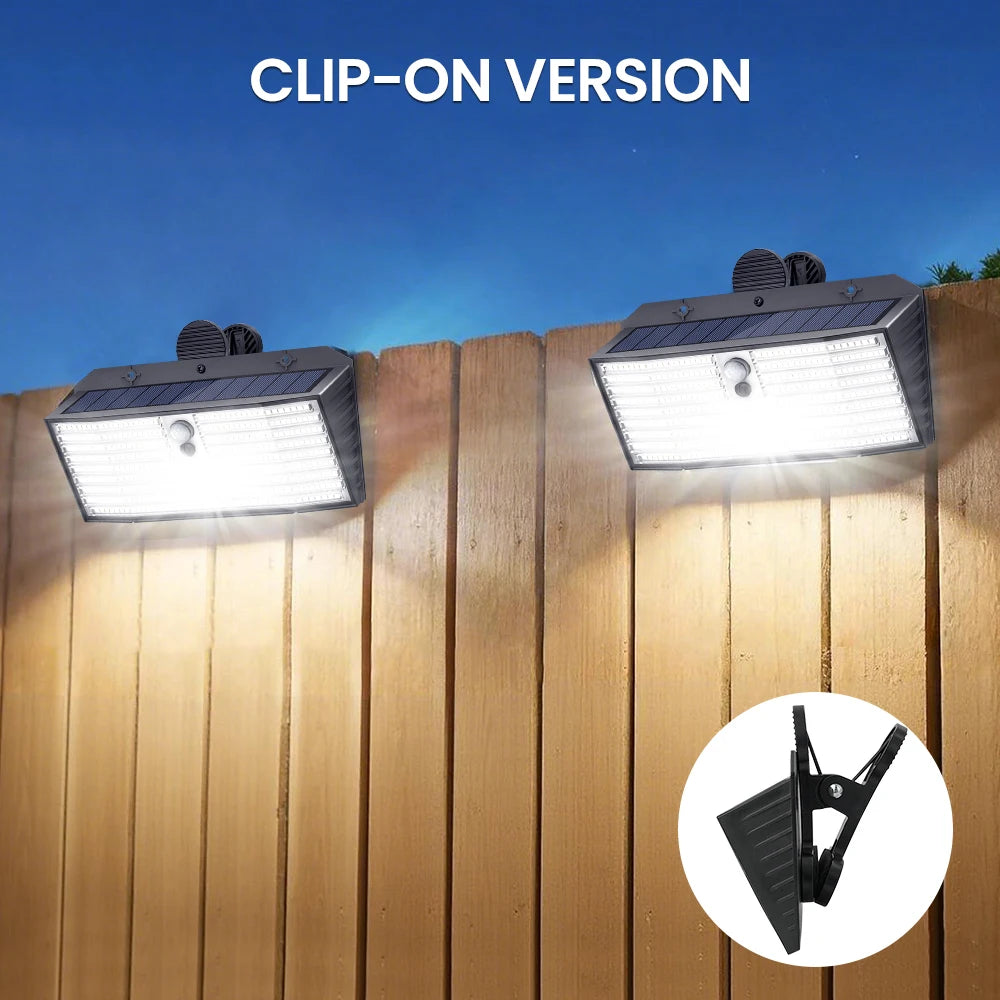 Clip on Solar Lights Outdoor with Motion Sensor IP65 Waterproof Flood Solar Light for Fence Patio Backyard Garden Gutter Garage Zpaxo