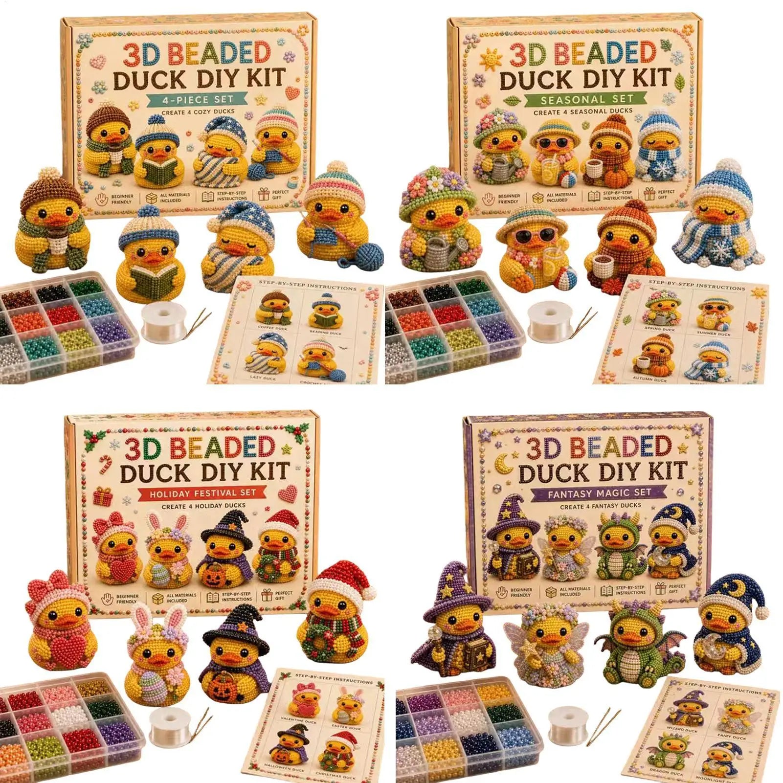 Bead Animal Making Cute Duck Handmade Toys Embroidery Jewelry Craft