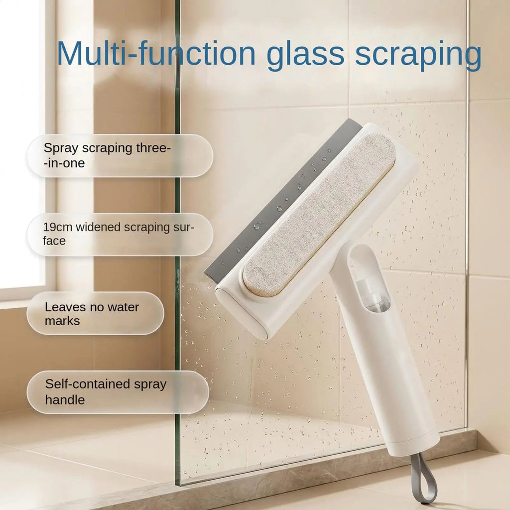 Window Cleaning Scraper Glass Cleaner Scraper for Cleaning Window with Sprayer for Shower Door Car Windshield Kitchen Stove Zpaxo