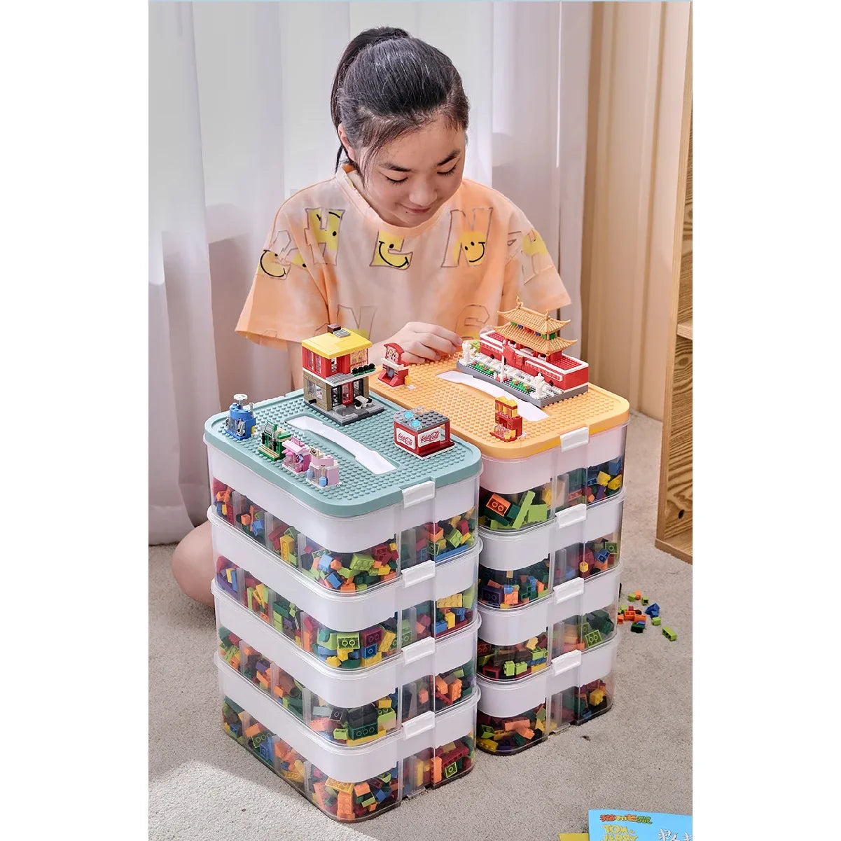 LEGO Block Sorting Storage Box – Divided Toy Organizer Bin Toy Storage Organizer Zpaxo