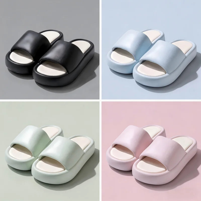 SHAJI 2026 Women's EVA Cloud Slippers Summer Soft Thickened Non-slip
