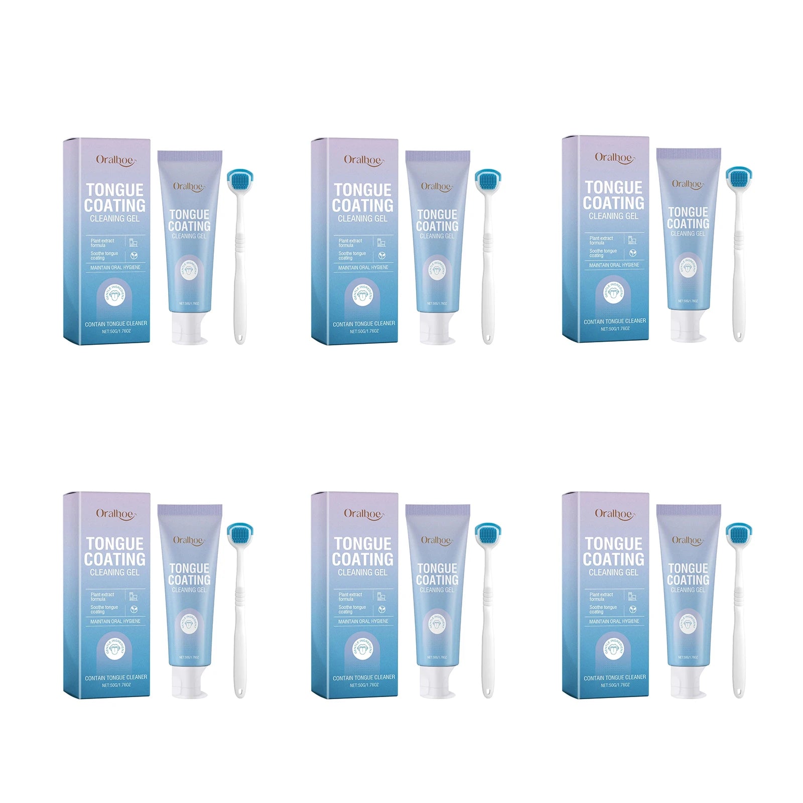 Tongue Cleaning Gel Set – Eliminate Bad Breath & Oral Bacteria Tongue Cleaning Kit Zpaxo 6sets boxed
