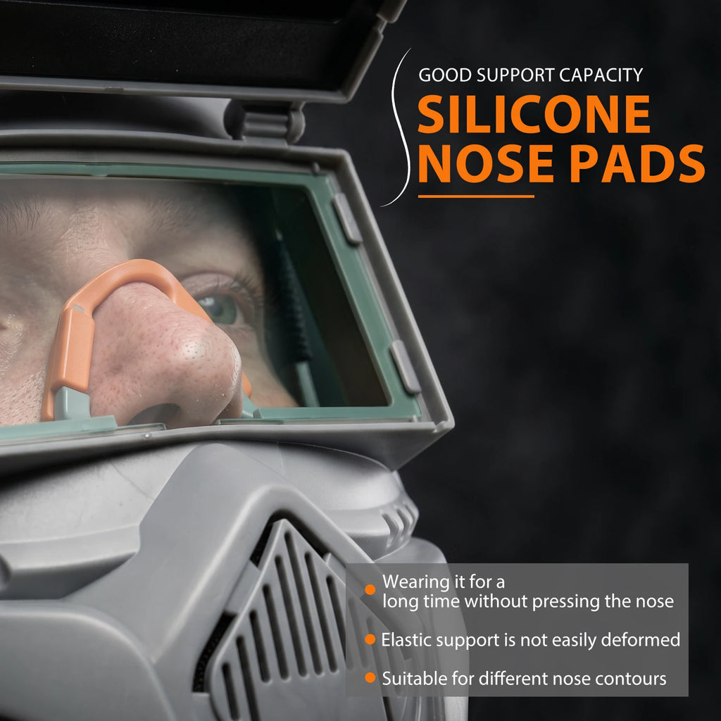 Professional Auto Darkening Welding Helmet, Adjustable Shade 9-13 Welding Mask with Silicone Nose Pad, Breathable Padding Hood Zpaxo