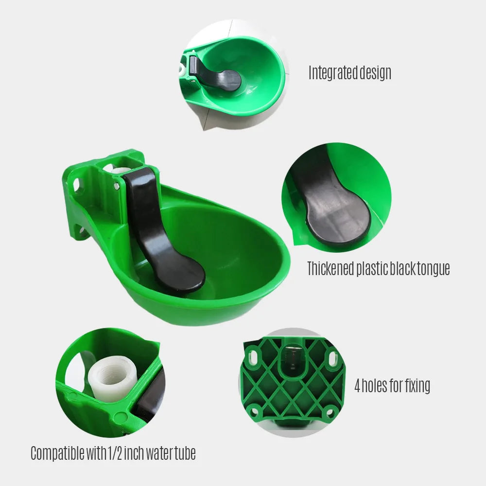 Water Bowl for Small Animals Automatic Cow Drinking Water Bowl Livestock Waterer ABS Material for Cow Horse Donkey Sheep Zpaxo
