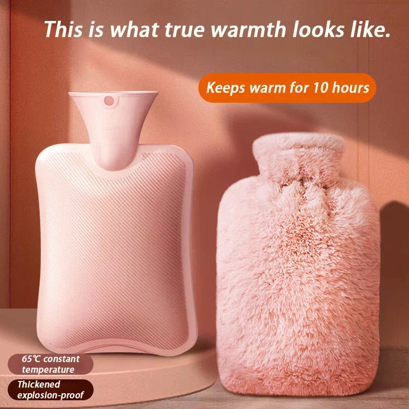 Plush Water Bottle Leak-proof Large-capacity Bed Abdomen Warmer Soft Zpaxo