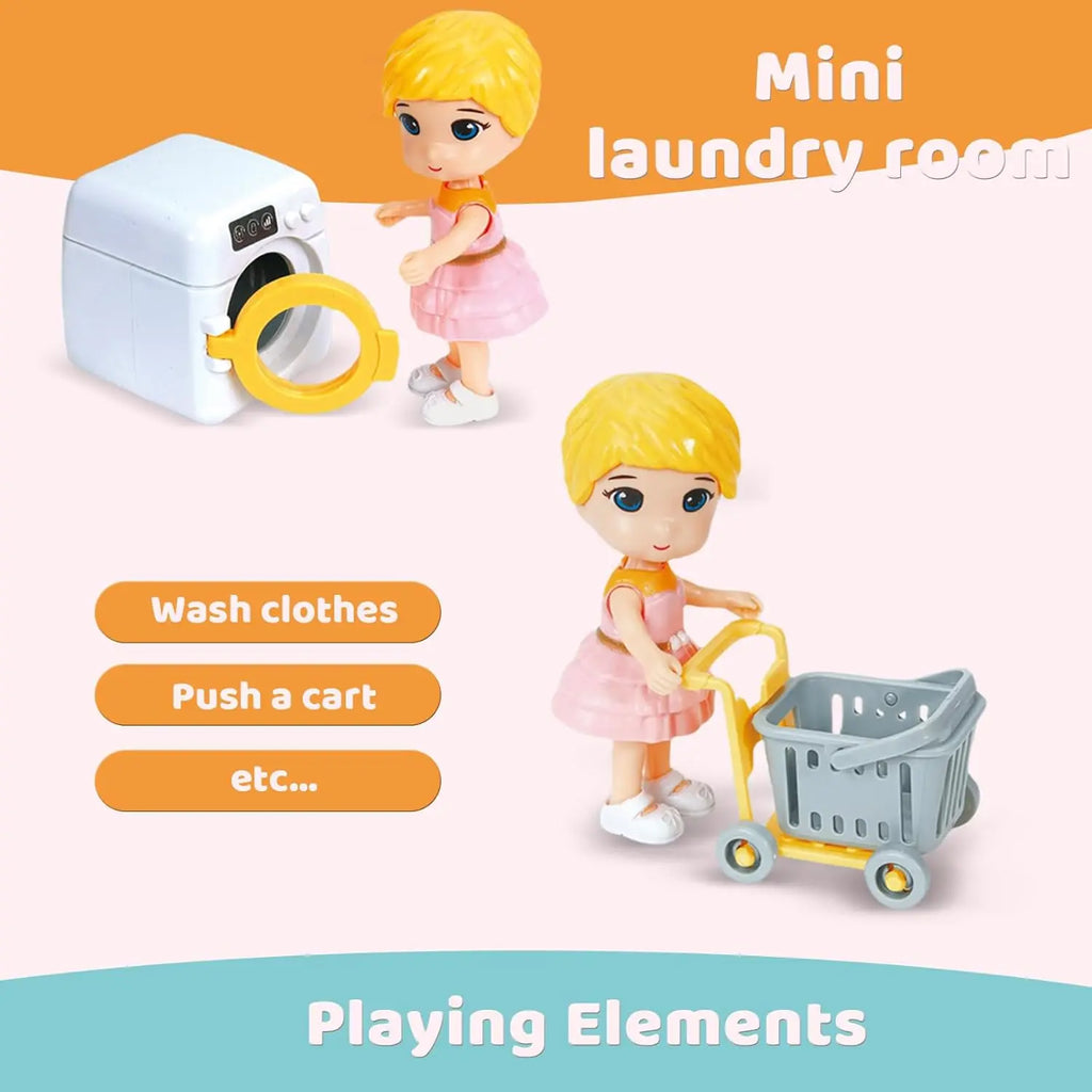 DIY Miniature Dollhouse Furniture Simulated Bedroom Kitchen