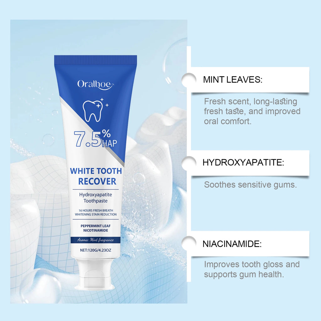 Oralhoe Hydroxyapatite Whitening Toothpaste – Enamel & Plaque Whitening Toothpaste Zpaxo