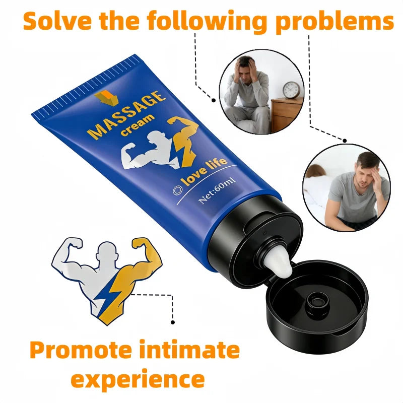 Men's Upgraded Formula Massage Cream with 14 Complex Ingredients Quick Absorption Non-Greasy Comfortable Zpaxo