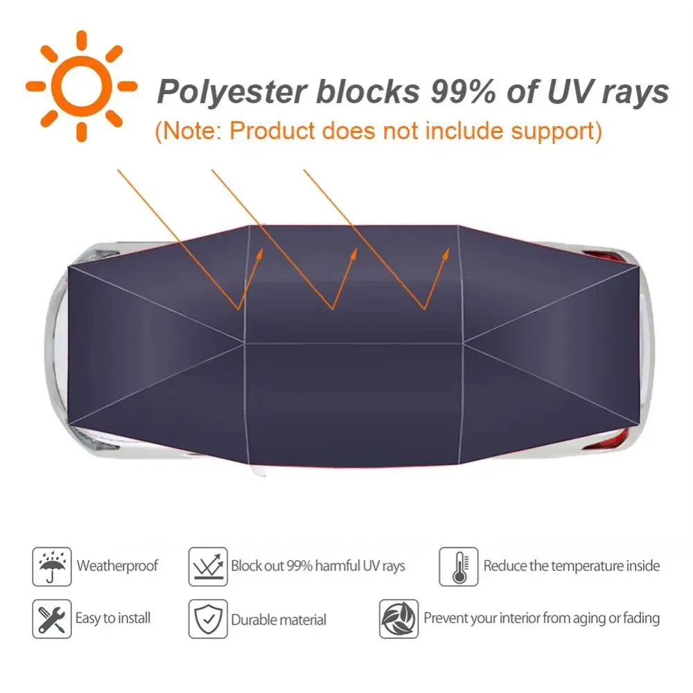 UV Protection Auto Retractable Car Cover Waterproof 4X2 1M Foldable Zpaxo