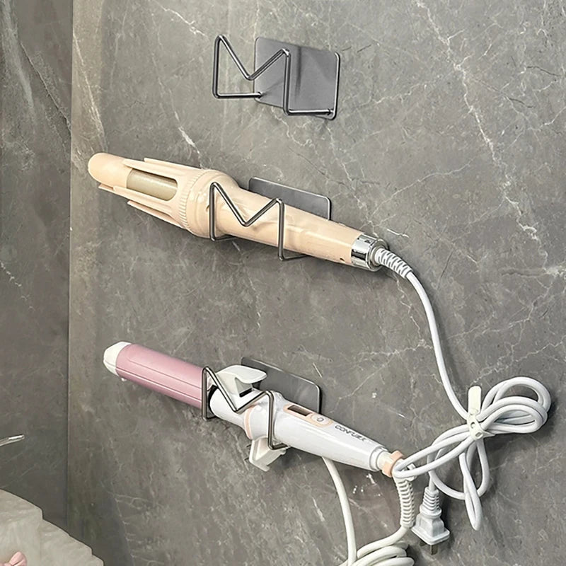Stainless Steel Hair Dryer Holder Wall Mounted Curler Straightener