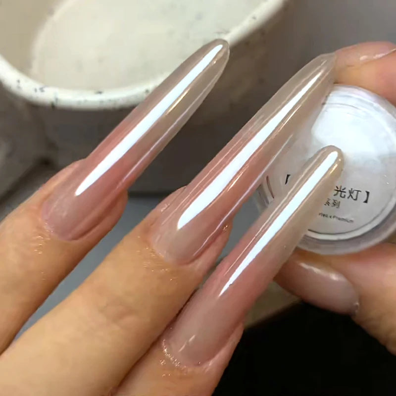 1/2/3pcs Mirror Bright Plating Aurora Glitter Powder Moonlight Pearl White Polishing Powder DIY Manicure Highlight Shimmer Dust Zpaxo