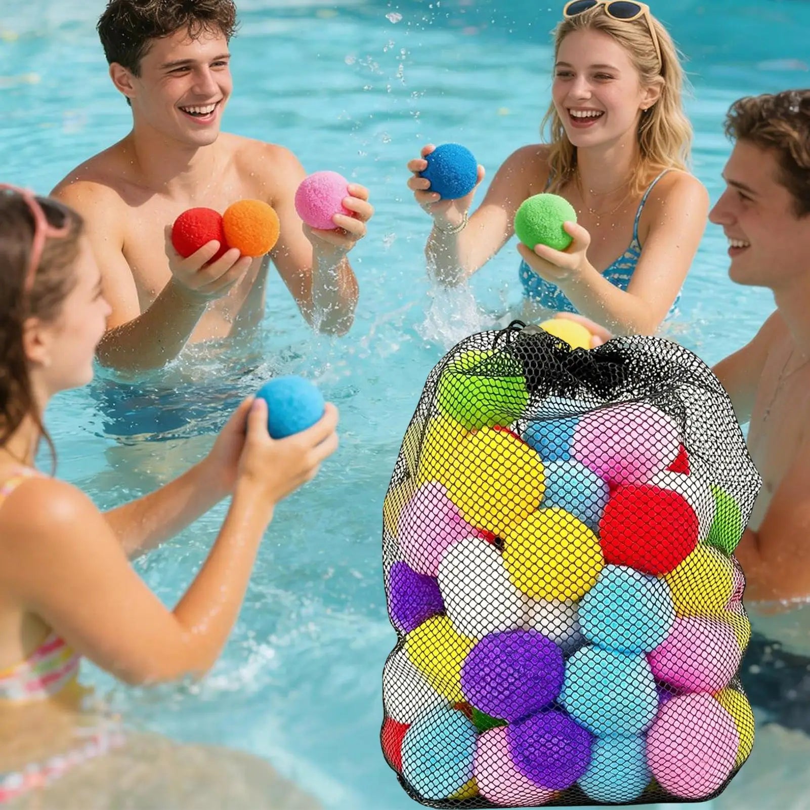 Water Balls 60 Pieces Soft Fun Colorful Soakers Soft Soaker Balls For Outdoor Outside Backyard Lawn Beach Pool Grass Garden Park Zpaxo