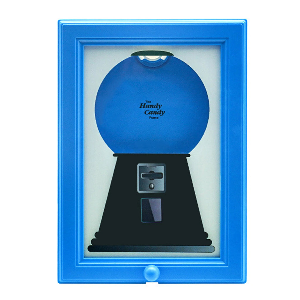 2 in 1 Creative Candy Dispenser Picture Frame Wall Mount Gumball Machine For Desk Countertop Kids Adults Office Sweet Display Gi Zpaxo Blue