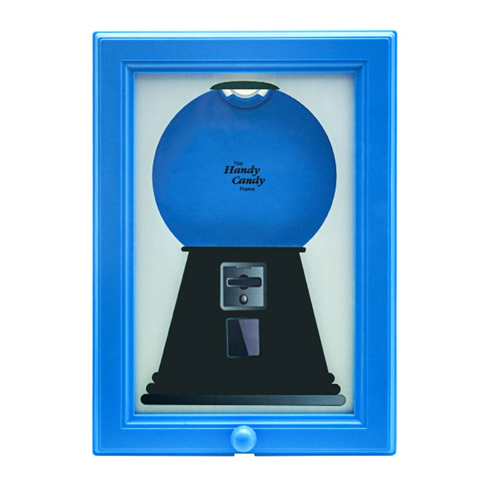 2 in 1 Creative Candy Dispenser Picture Frame Wall Mount Gumball Machine For Desk Countertop Kids Adults Office Sweet Display Gi Zpaxo Blue