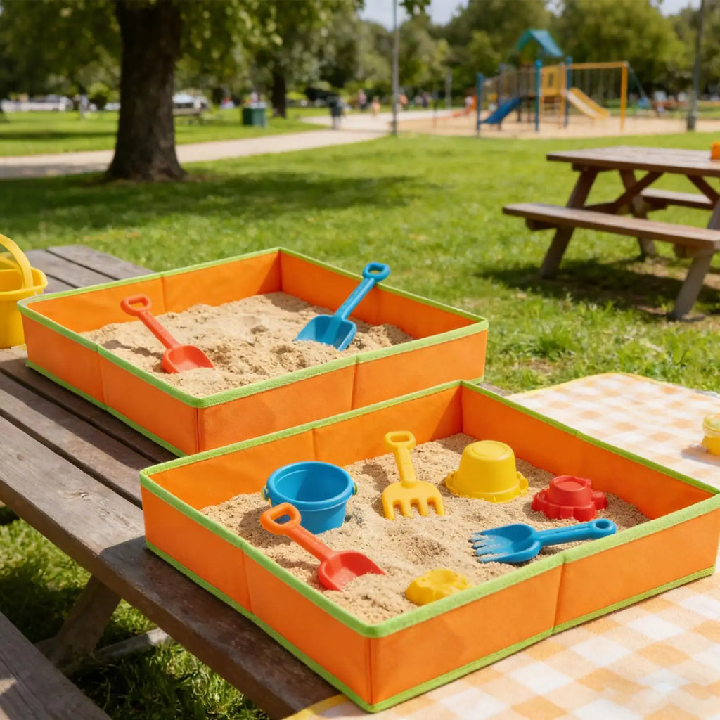 Foldable Kids Sand Table – Portable Outdoor Sandbox Play Tray Kids Sandbox Table Zpaxo
