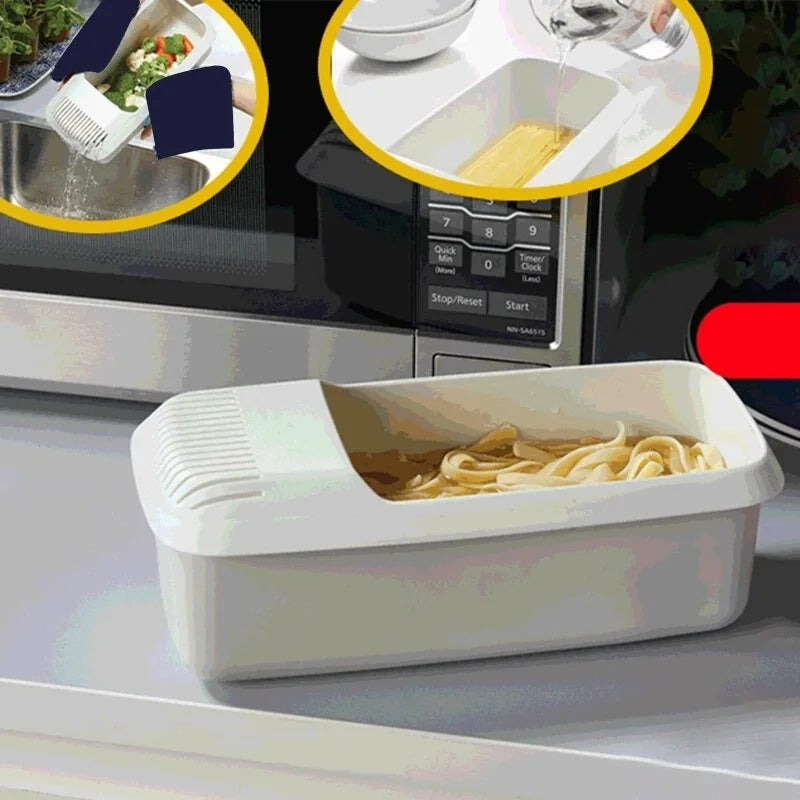 Microwave Noodles Pasta Cooker Strainer Eco-friendly Plastic