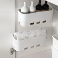 Compact Wall Mounted Storage Organizer No Drill Adhesive Hanging Bin