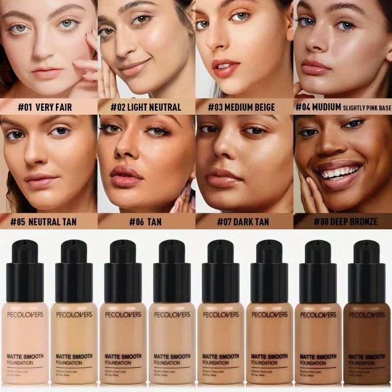 Full Coverage Concealer Foundation - Long-Lasting, Waterproof Natural Matte Finish for Flawless Skin Easy To Create Daily Makeup Zpaxo