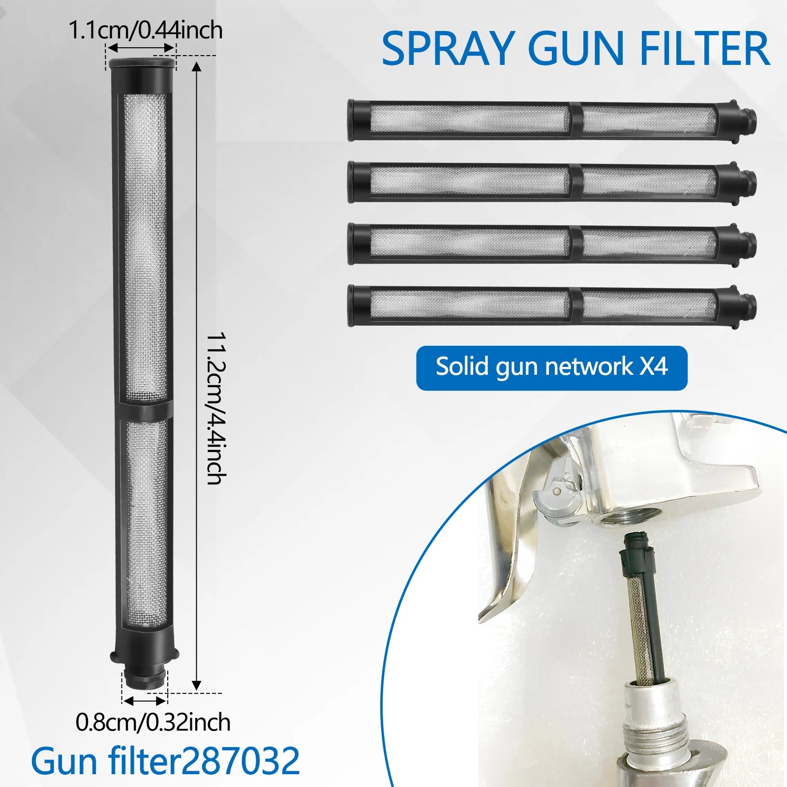 10pcs Spray Gun Filter 20Mesh 60Mesh Airless Spray Gun Accessories Filter Compatible For Graco 695 795 1095 1595 3900 5900 7900 Zpaxo