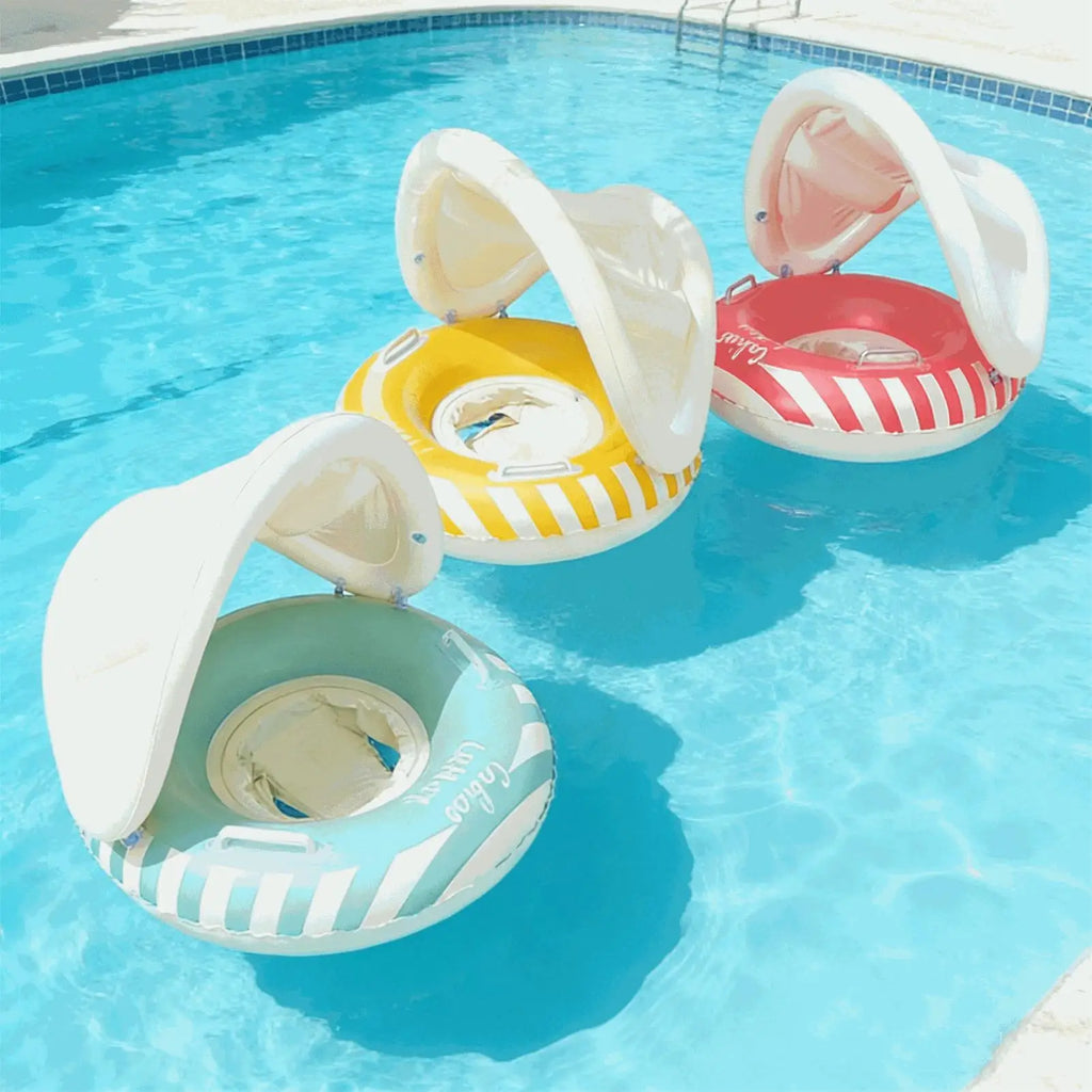 Baby Pool Float Inflatable Swim Ring Canopy Removable Seat Kids Water