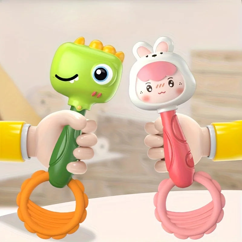 Baby Hand Chime Toy Cute Pink Rabbit Green Dinosaur Design Promotes