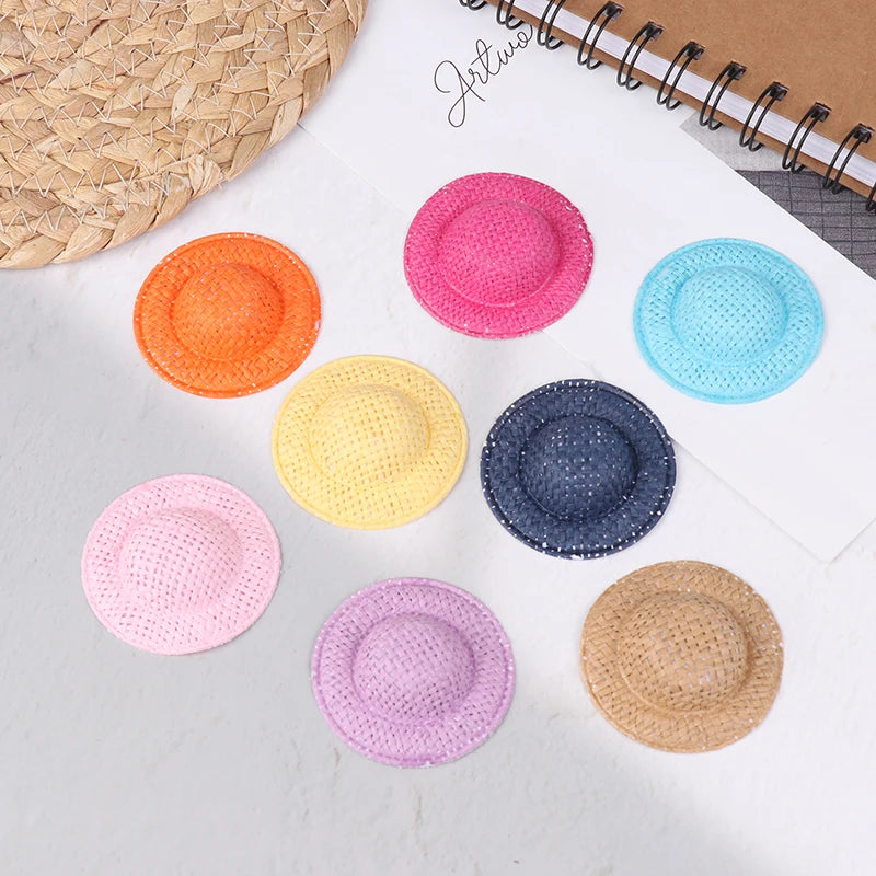 Miniature Doll Straw Hats Dollhouse Decor Children Pretend Play Toys Zpaxo