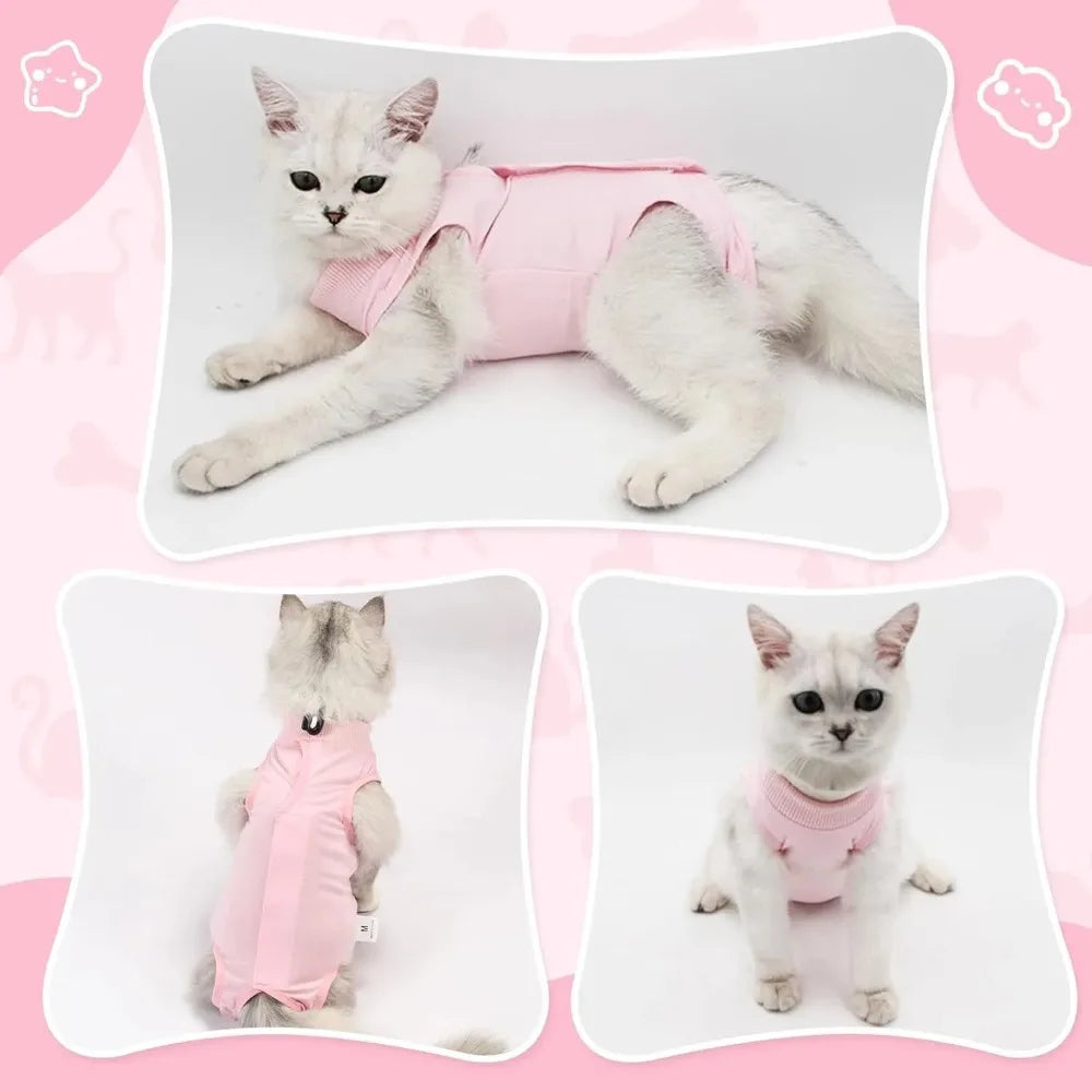 Cat Recovery Suit Anti-licking Onesies Spay Neuter Abdominal Wound