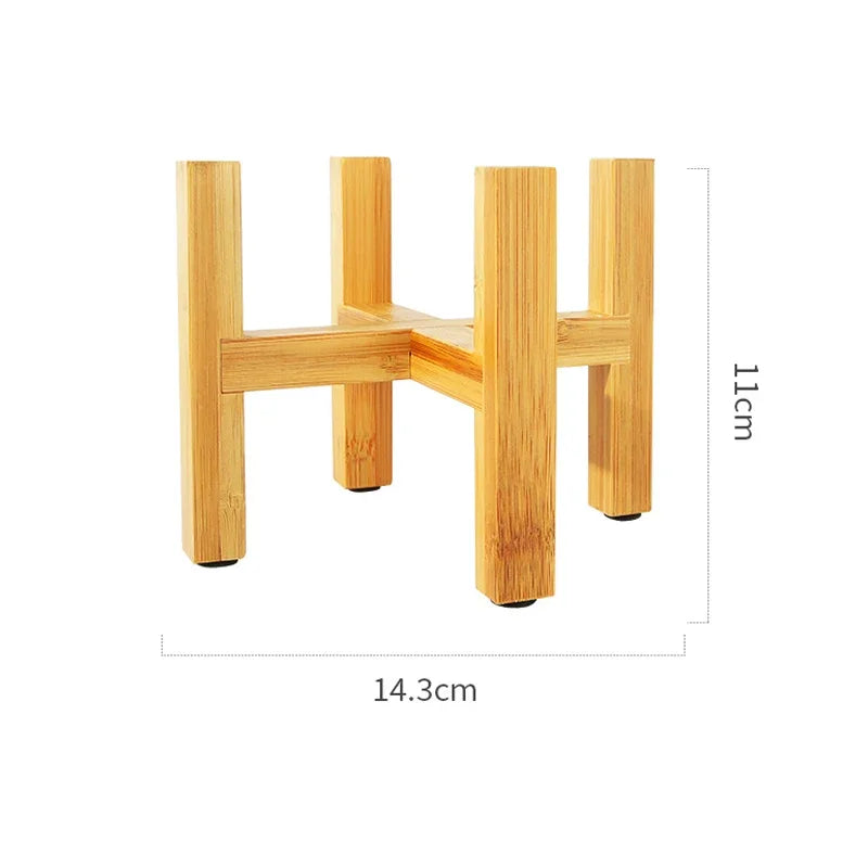 Small Durable Wood Planter Pot Trays Flower Pot Rack Strong Free Standing Bonsai Holder Home Garden Indoor Display Plant Stand Zpaxo M