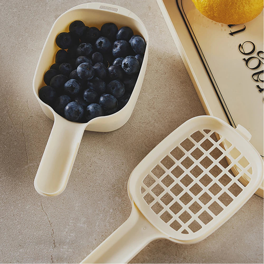 Vegetable Washing Basket Fruits Vegetables Colander Lid Handle Mini