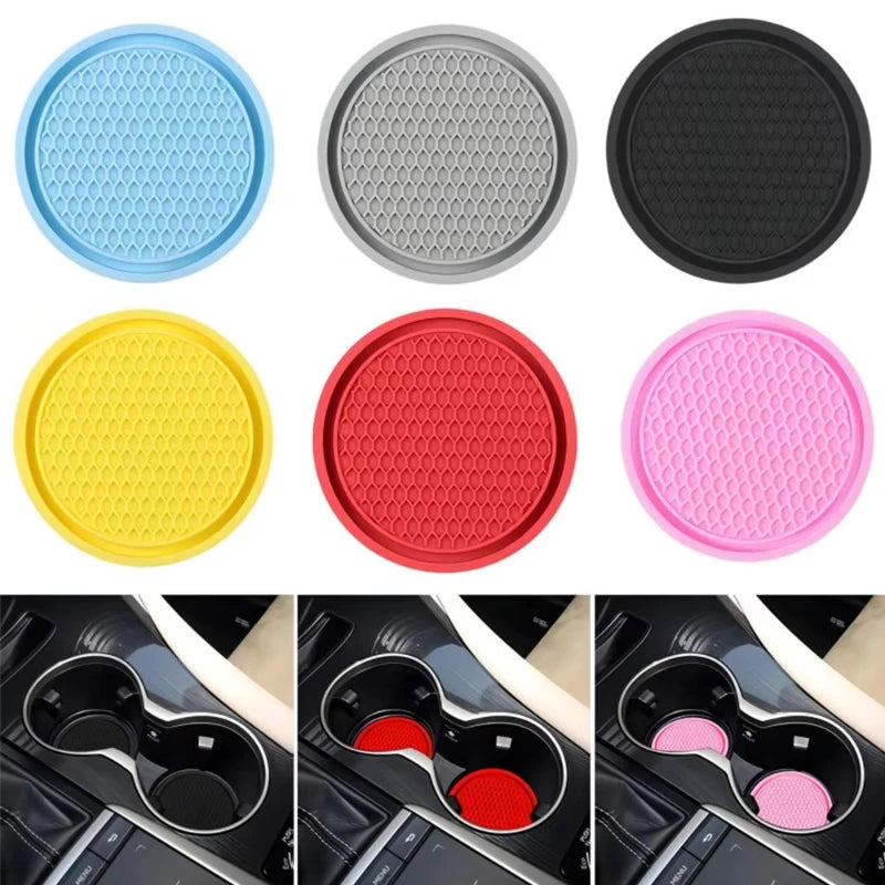 Anti-Slip Car Cup Holder Coasters – PVC Drink Pads 2/4 Pack