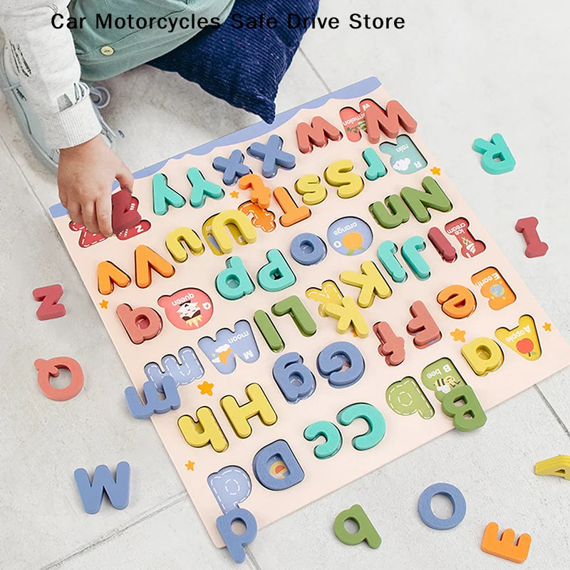 Kids Montessori Wooden English Letter Uppercase Lowercase Letters