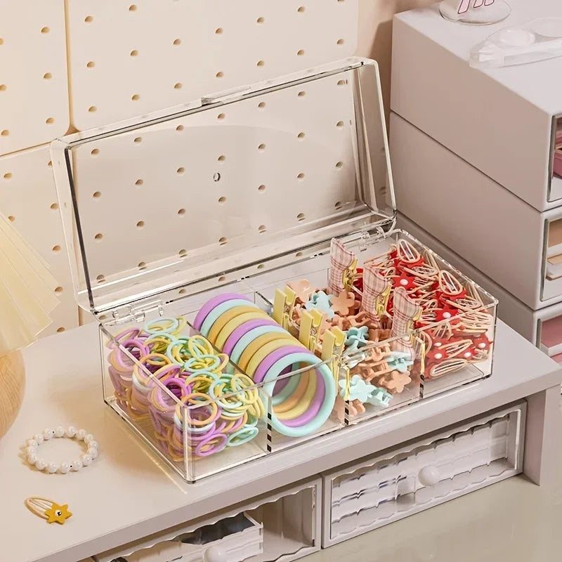 Transparent Plastic Storage Box Jewelry Organizer Container Portable