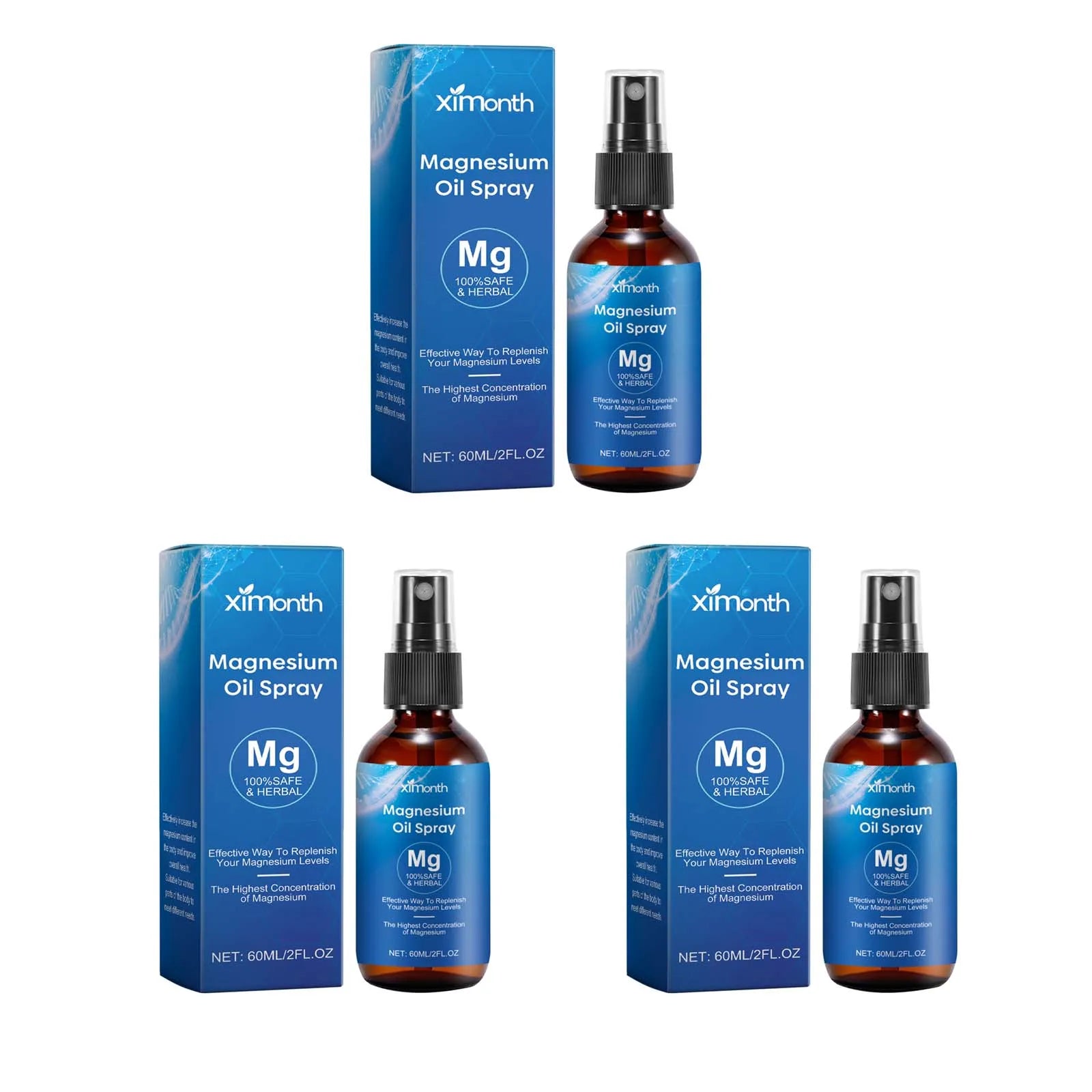 Magnesium Oil Spray – Muscle Pain Relief, Sleep & Skin Care Magnesium Body Spray Zpaxo 3Pcs