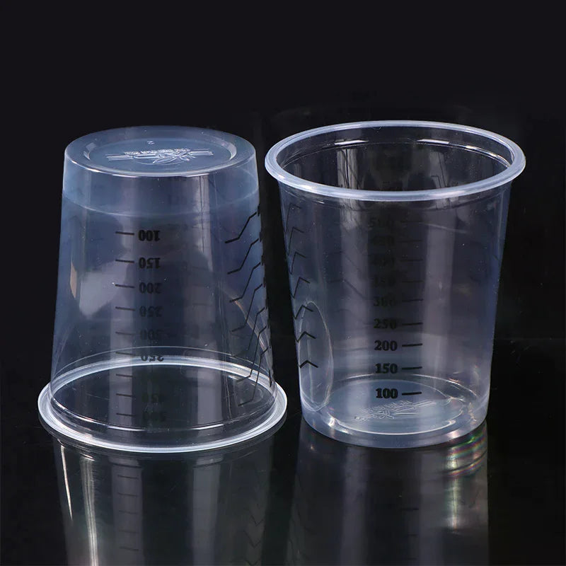 Disposable Clear Plastic Paint Mixing Cups Pot Calibrated Cup Zpaxo
